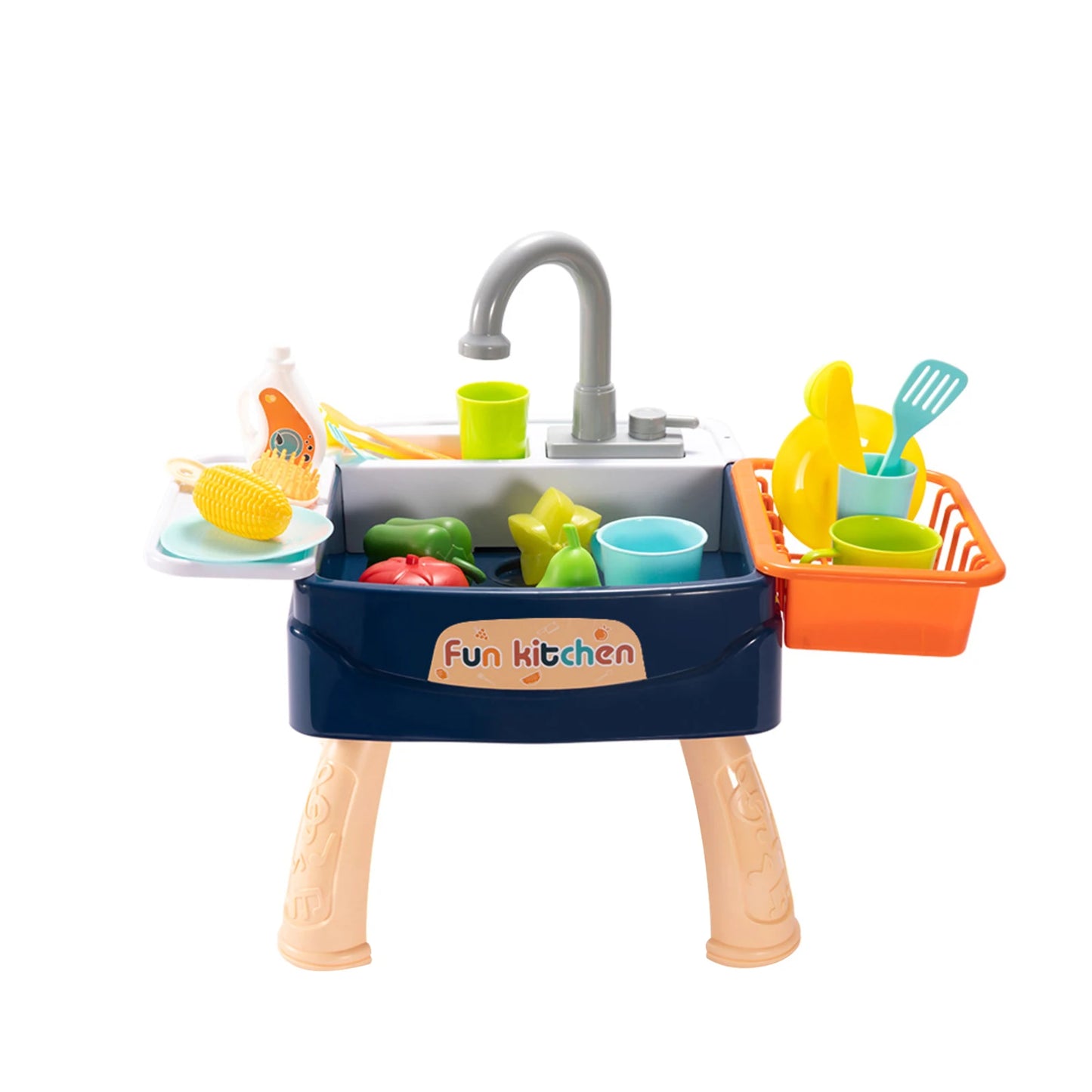Doki Toy Kitchen Children Dishwasher Table Toy Simulation Sink Faucet Circulating Water Electric Wash Table Kids Role Play Toys