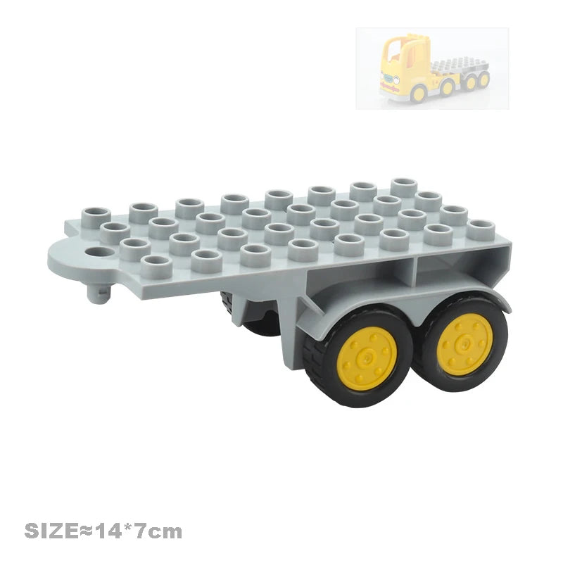 Car Model Children Assemble Toys Big Building Blocks City Traffic Parts Vehicle Trailer Chassis Boat Motorcycle Compatible brick