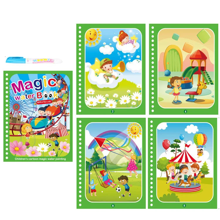 Montessori Toys Reusable Coloring Book Magic Water Drawing Book Painting Drawing Toys Sensory Early Education Toys for Kids