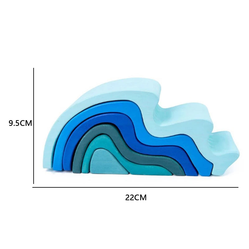 Baby Toys Rainbow Building Blocks Wooden Toys For Kids Creative Rainbow Stacker Montessori Educational Toy For Children