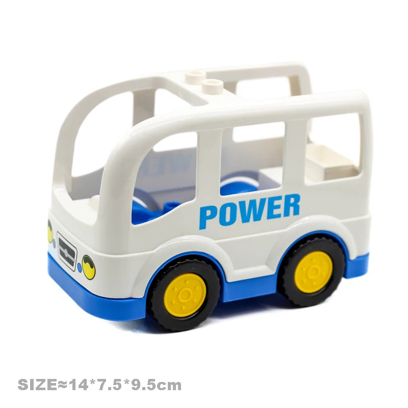 Car Model Children Assemble Toys Big Building Blocks City Traffic Parts Vehicle Trailer Chassis Boat Motorcycle Compatible brick