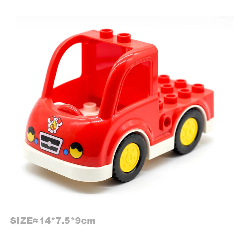Car Model Children Assemble Toys Big Building Blocks City Traffic Parts Vehicle Trailer Chassis Boat Motorcycle Compatible brick