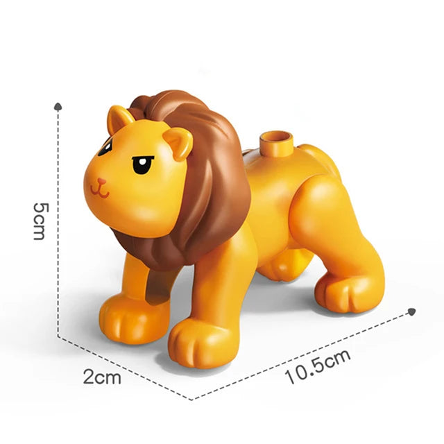 Big Size Diy Building Blocks Animal Accessories Figures Lion Panda Compatible with Big Size Toys for Children Kids Gifts