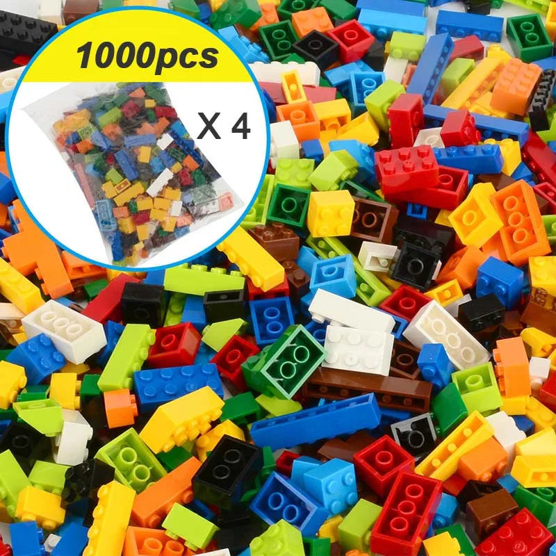 1000 Pieces Building Blocks City DIY Creative Bricks Compatible inglys Bricks Bulk Base Plate Educational Kids Toy Blocks
