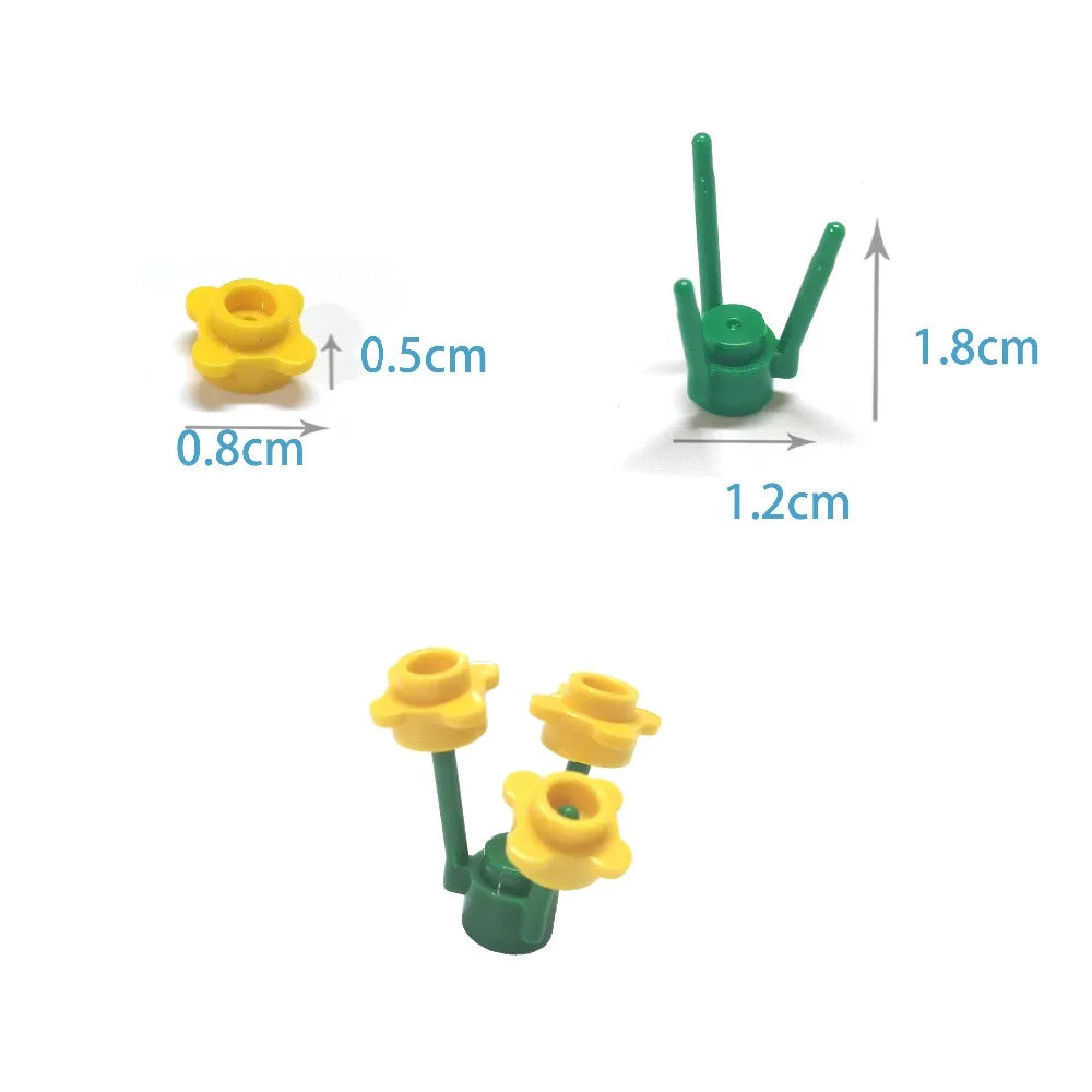 DIY Building Blocks Figures Bricks Flower Plants 120 Suit Educational Creative Size Compatible With 33291 Toys for Children