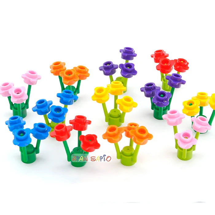 DIY Building Blocks Figures Bricks Flower Plants 120 Suit Educational Creative Size Compatible With 33291 Toys for Children
