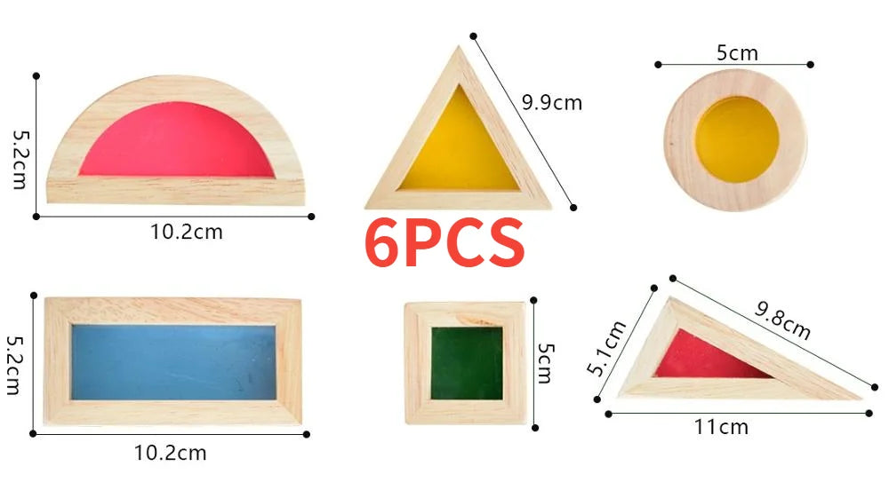 Wooden Rainbow Stacking Blocks Creative Colorful Learning And Educational Construction Light transmission Building Toy For Kids