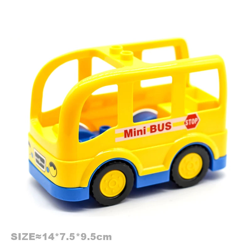 Car Model Children Assemble Toys Big Building Blocks City Traffic Parts Vehicle Trailer Chassis Boat Motorcycle Compatible brick