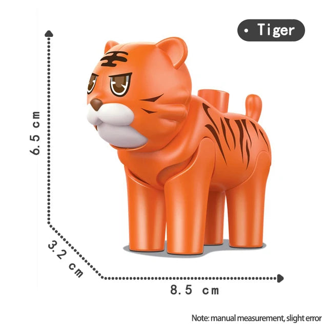 Big Size Diy Building Blocks Animal Accessories Figures Lion Panda Compatible with Big Size Toys for Children Kids Gifts