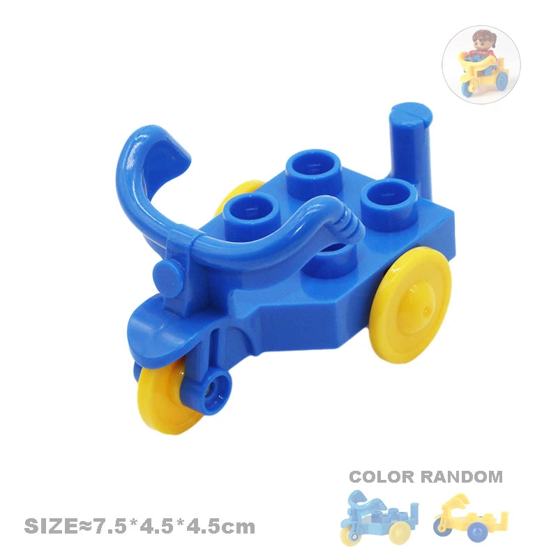 Car Model Children Assemble Toys Big Building Blocks City Traffic Parts Vehicle Trailer Chassis Boat Motorcycle Compatible brick